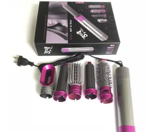 Peigne Chauffant 5 en 1 – Boucles Automatiques, Lissage, Fer à Friser, Stick Absorbant et Utilisation Wet & Dry