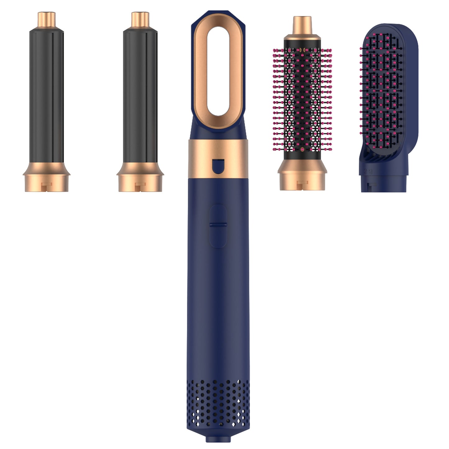 Peigne Chauffant 5 en 1 – Boucles Automatiques, Lissage, Fer à Friser, Stick Absorbant et Utilisation Wet & Dry